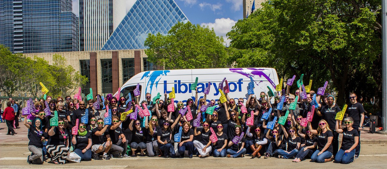 Staff celebrate 2014 Library of the Year win