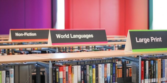 World languages materials in the Meadows branch.